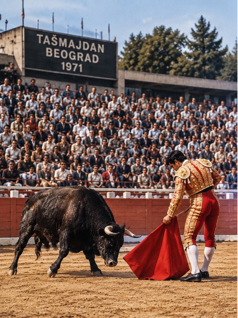 Historical bullfight at Tašmajdan Stadium in Belgrade